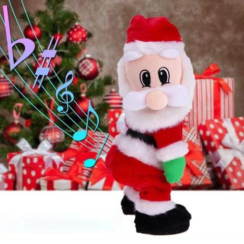 Père Noël dansant musical électrique twerk chantant Père Noël dansant secoue la hanche Figure jouets hanche torsadée cadeau de Noël nouvel an